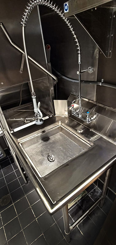 stainless prep sink